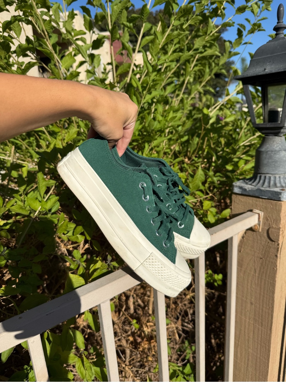 Classic Low-Top Canvas Sneakers in Forest Green